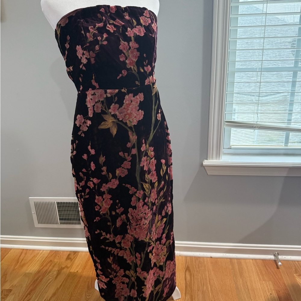 Lulu's Pink and Black Strapless Sheath Dress